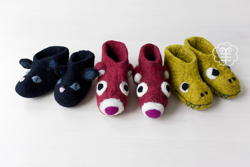 Felting animal boots for kids – Hong 